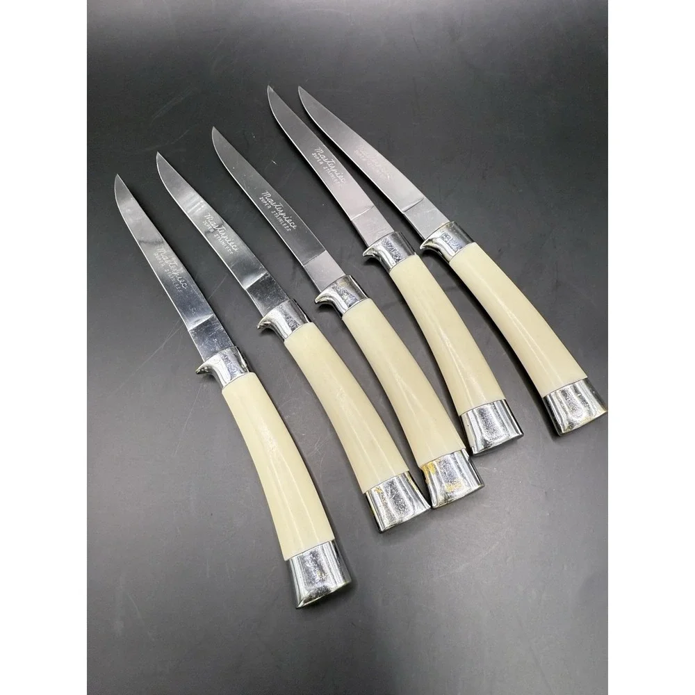 5 Vintage Royal Brand Masterpiece Cutlery‎ Steak Knives Set Made in Japan